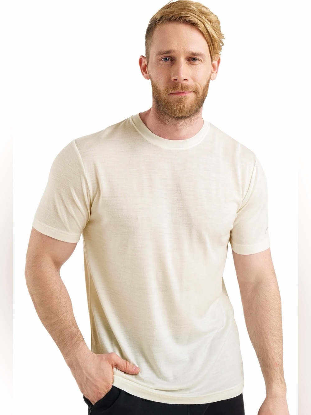 NWOT Merino Tech Men's Merino Wool White Snow Crew Neck Short Sleeve Tee Small